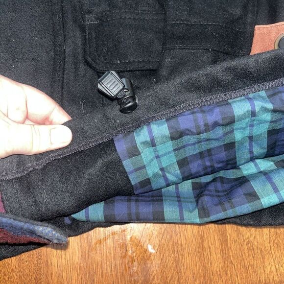 Lupo Jacket Mens L Black Sailor Coat Leather Buttons Wool Zip - Picture 3 of 6